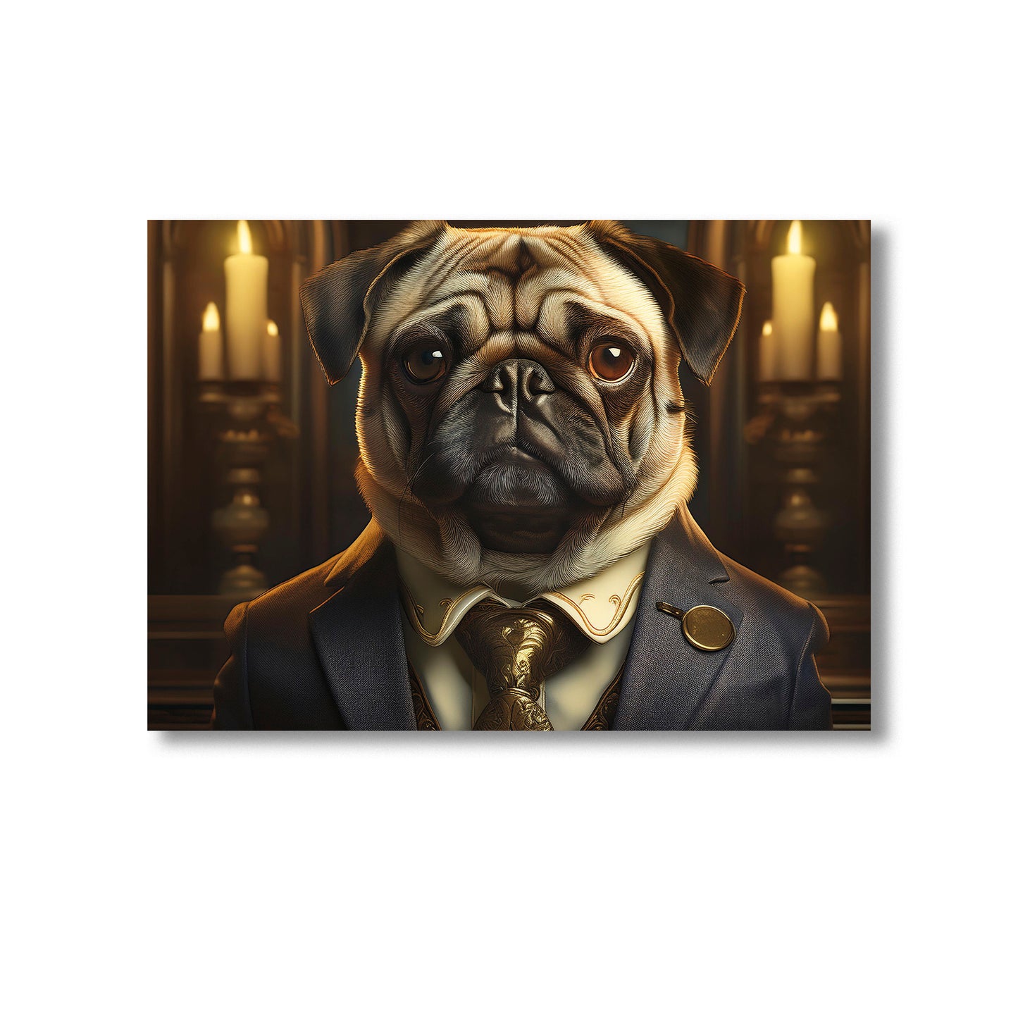 Pug in a suit Wall Art Print Home decor Poster, Product