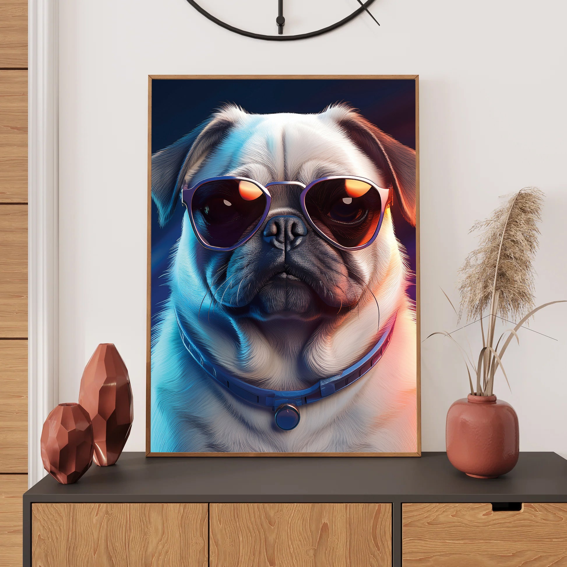 Pug Wall Art Print, Bedroom