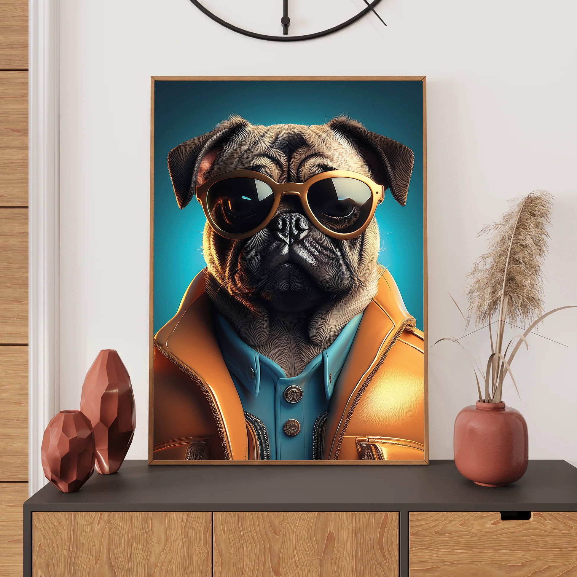 Pug Wall Art Print, Bedroom