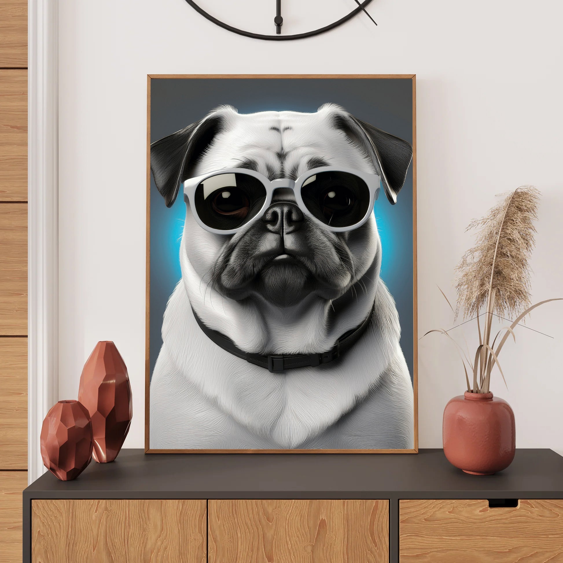Pug Wall Art Print, Bedroom