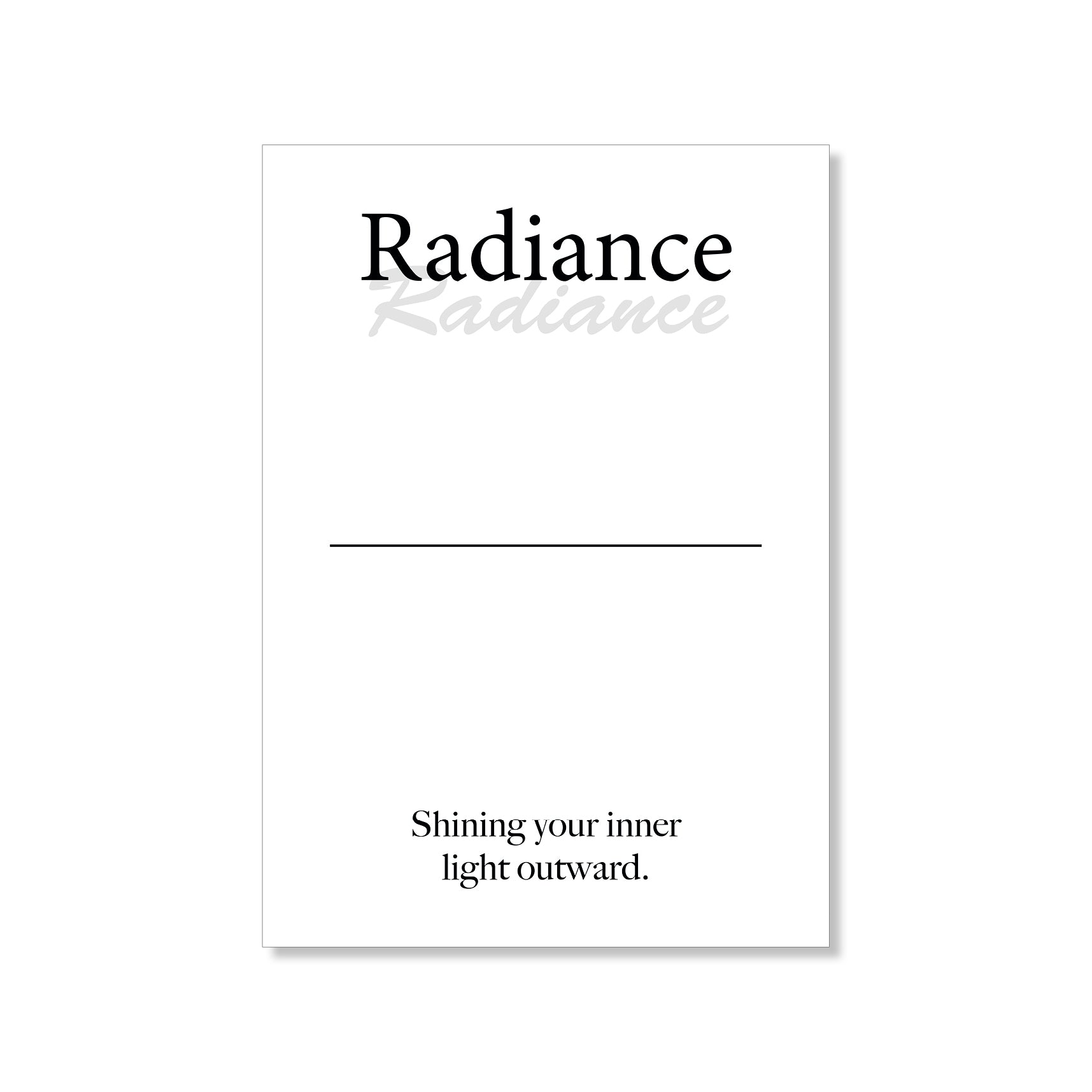 Radiance wall art digital download – printable minimalist quote for light and positivity
