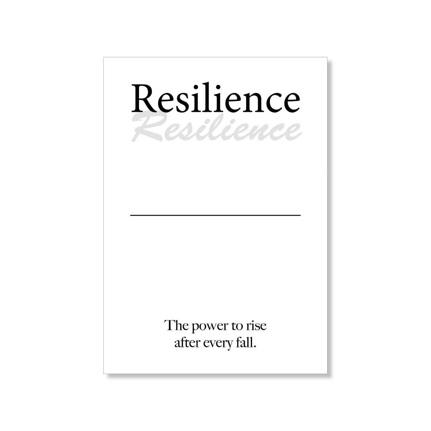 Resilience wall art digital download – printable minimalist quote for strength and perseverance