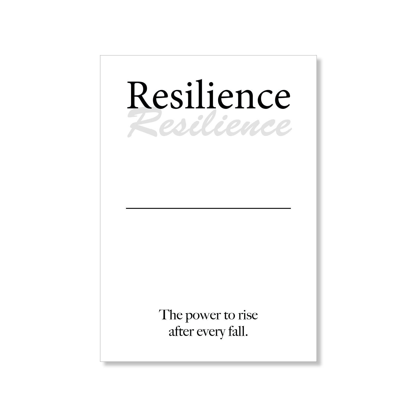 Resilience wall art digital download – printable minimalist quote for strength and perseverance