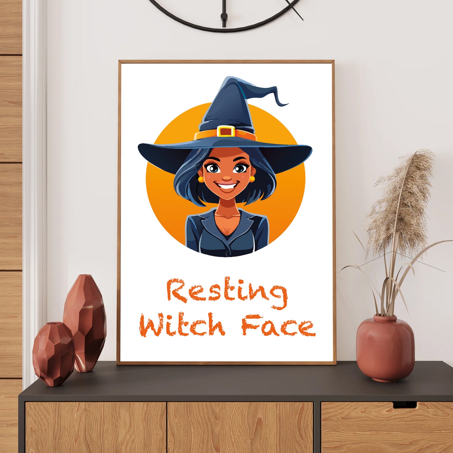 Funny Halloween art “Resting Witch Face” poster