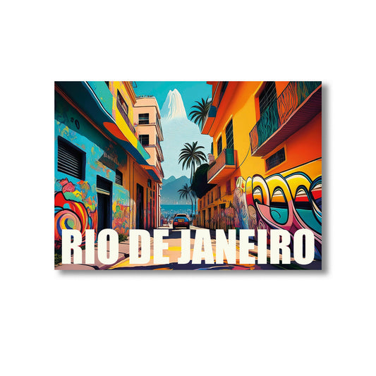 Rio de Janeiro graffiti wall art print digital download featuring vibrant and colorful street art mural inspired by Brazilian urban culture and Rio’s dynamic city life, ideal for modern home decor, street art lovers, and contemporary wall art collections.
