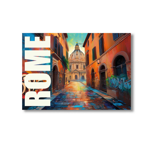 Rome graffiti wall art print digital download showcasing bold urban street art mural blending ancient history with modern street culture, perfect for contemporary home decor, graffiti art fans, and modern wall art collectors.