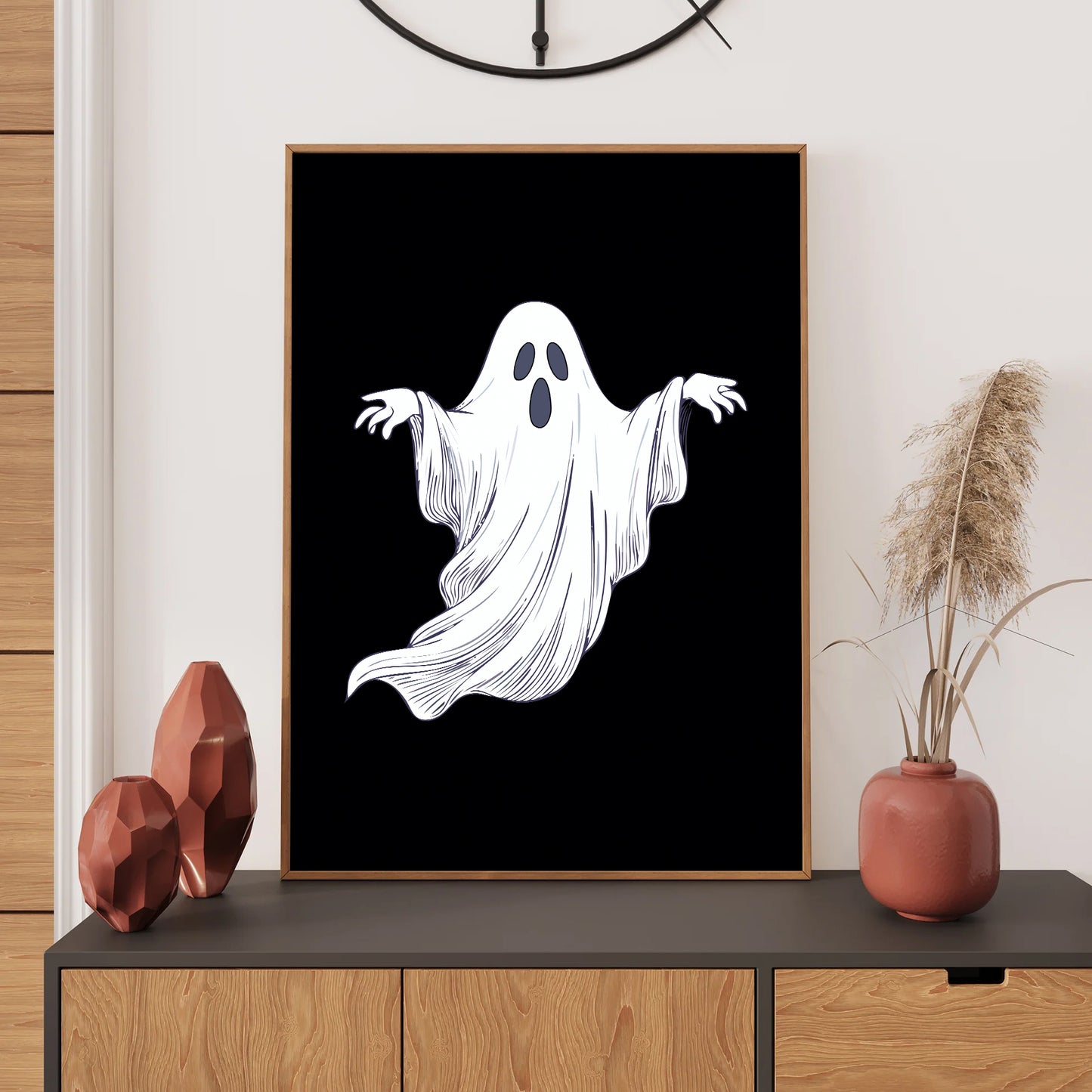 Spooky ghost Halloween wall art digital poster