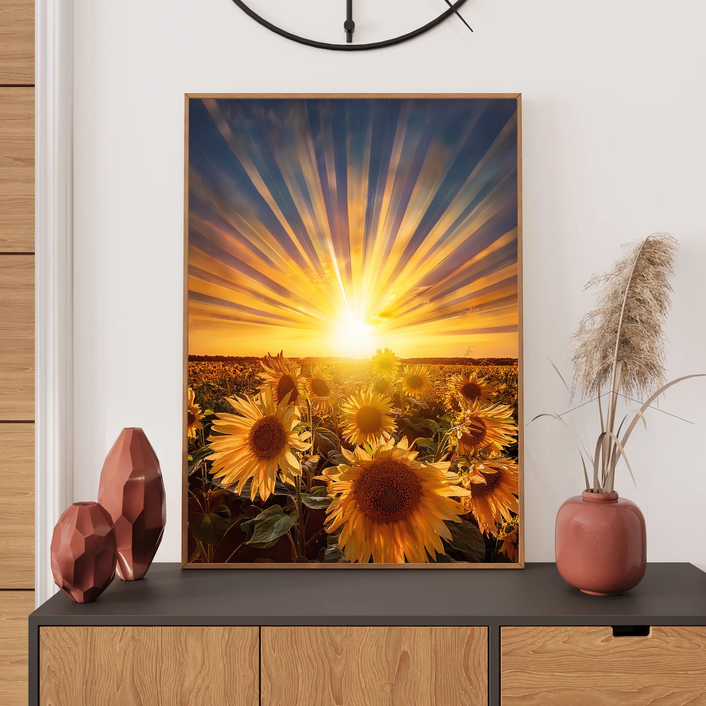 Solar Sunflowers Wall Art Print – Digital Download Bright Botanical Decor
