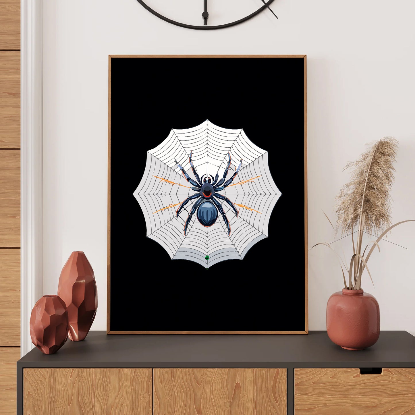 Halloween spider on a web wall art digital poster
