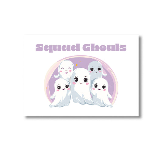 Funny Halloween ghosts art “Squad Ghouls” poster