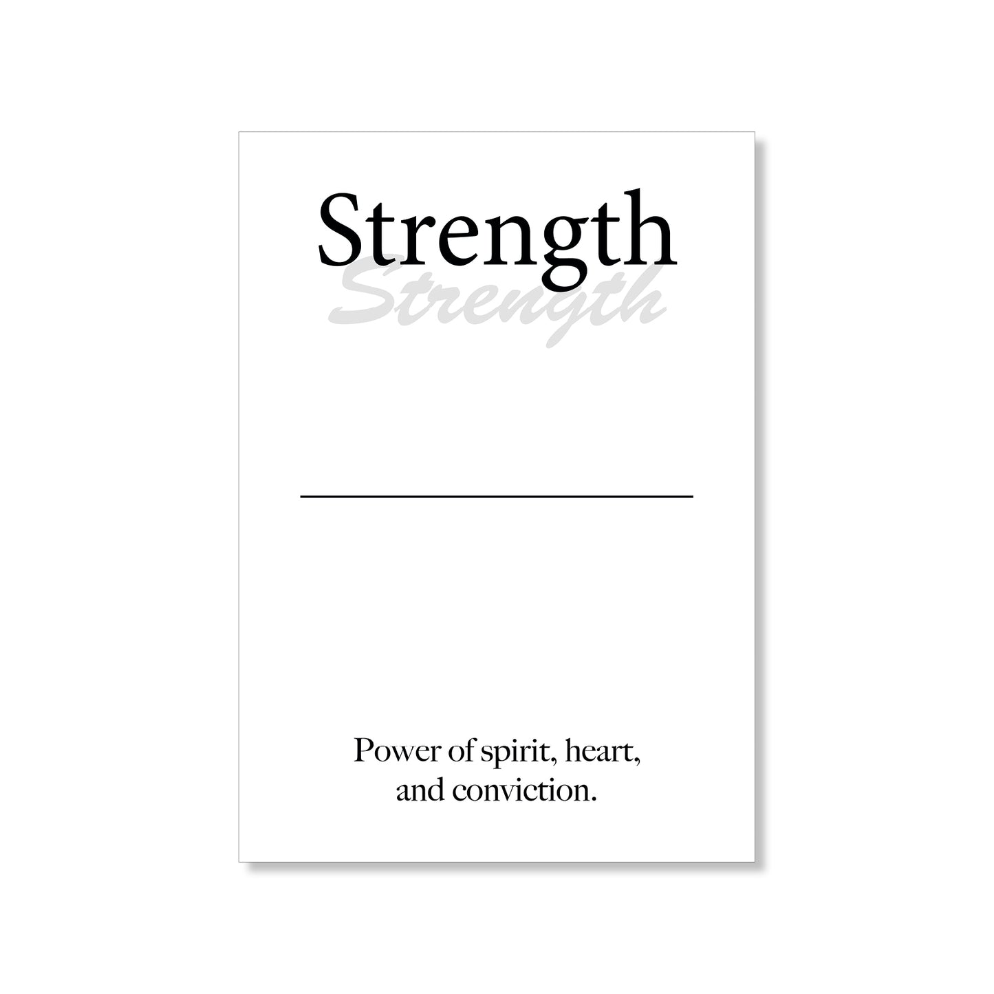 Strength wall art digital download – printable minimalist quote for power and determination