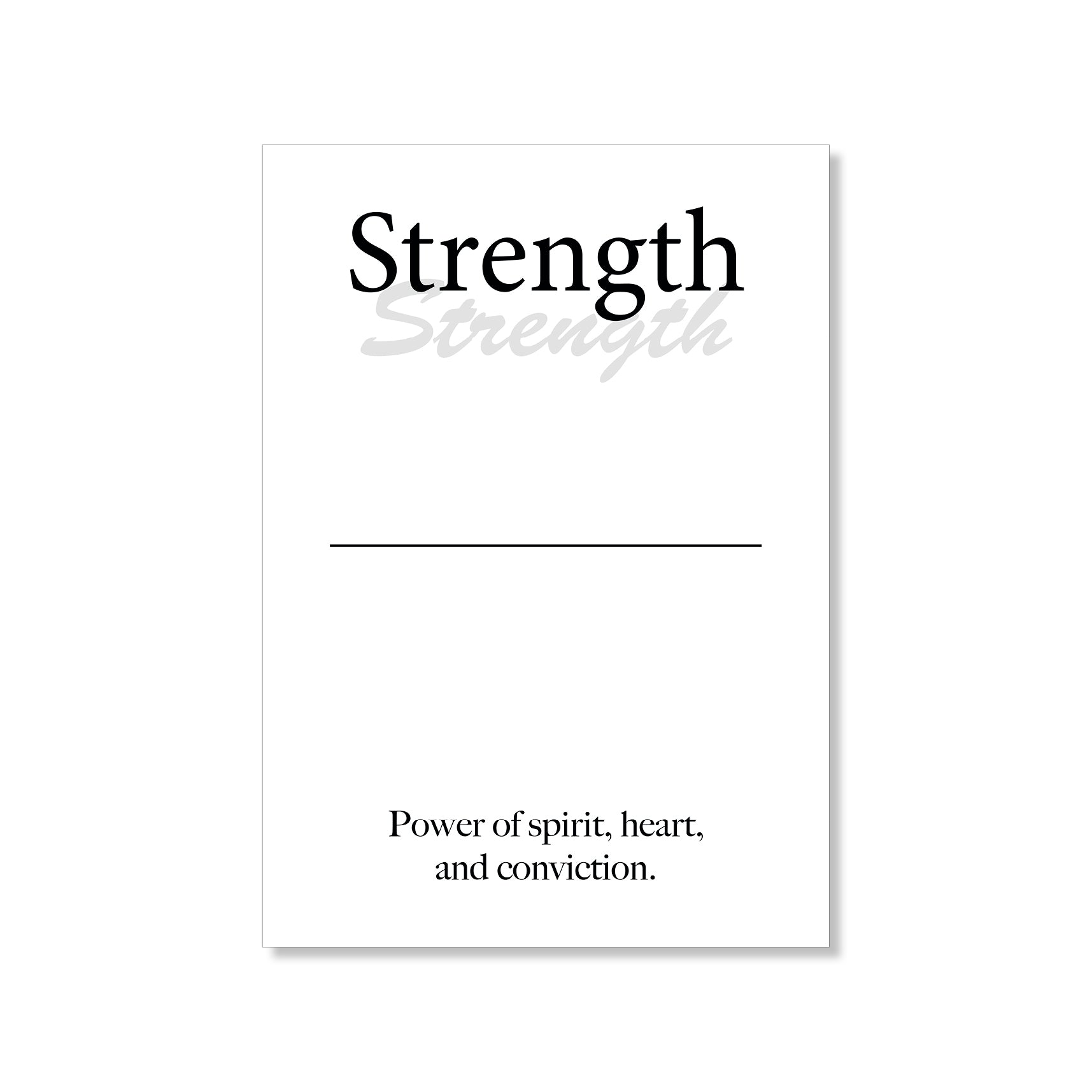 Strength wall art digital download – printable minimalist quote for power and determination