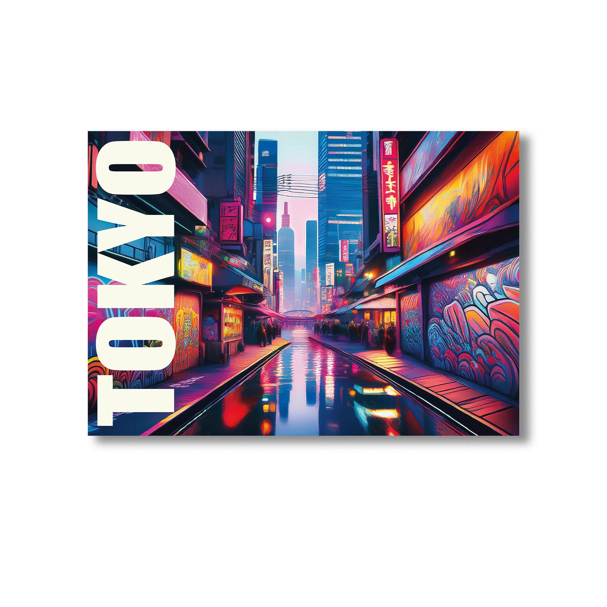 Tokyo graffiti wall art print digital download showcasing bold and colorful street art mural inspired by Tokyo’s vibrant urban culture, neon aesthetic, and dynamic city life — perfect for modern home decor, street art fans, and contemporary wall art collectors.