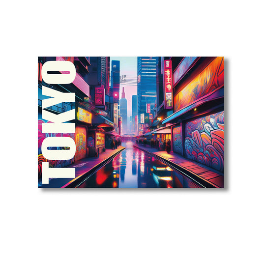 Tokyo graffiti wall art print digital download showcasing bold and colorful street art mural inspired by Tokyo’s vibrant urban culture, neon aesthetic, and dynamic city life — perfect for modern home decor, street art fans, and contemporary wall art collectors.