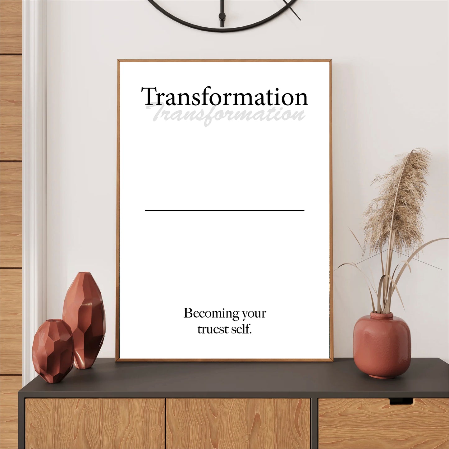 Transformation wall art digital download – printable minimalist quote for growth and change