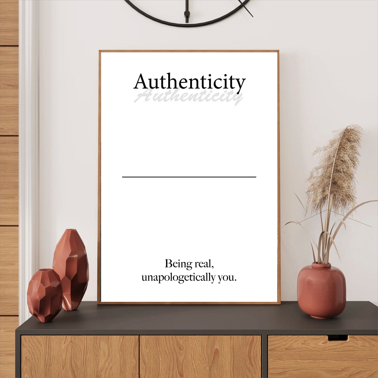Authenticity wall art digital download – printable minimalist quote for realness and self-expression