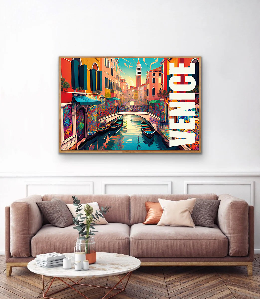 Venice graffiti wall art print digital download featuring unique urban street art mural inspired by Venetian culture and romantic city vibes, ideal for contemporary home decor, street art lovers, and modern wall art collectors.