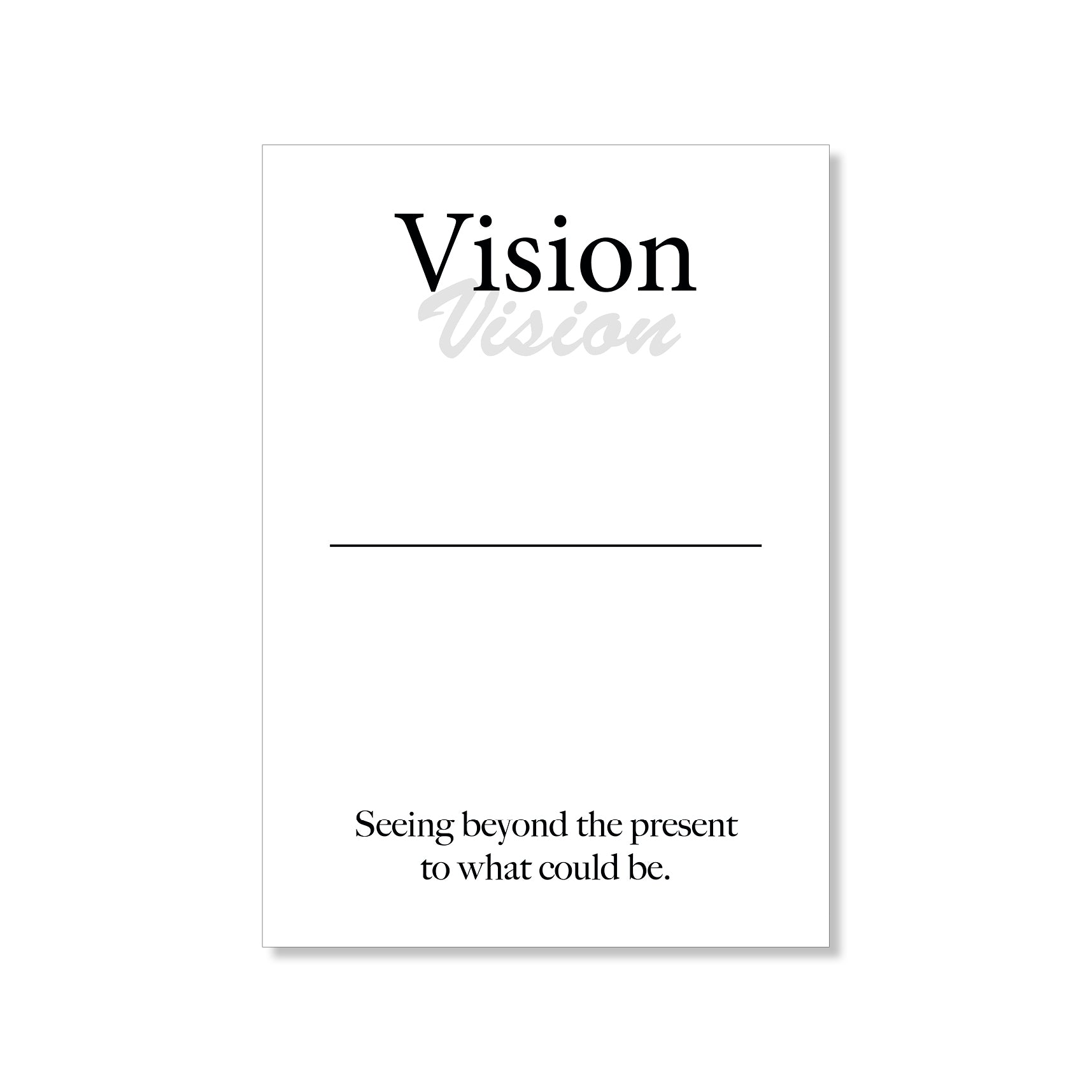 Vision wall art digital download – printable minimalist quote for focus and goals