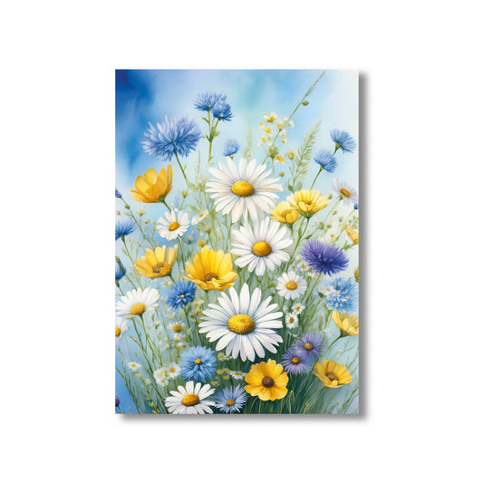 Wildflower Meadow Watercolor Wall Art Print – Digital Download Floral Nature Home Decor