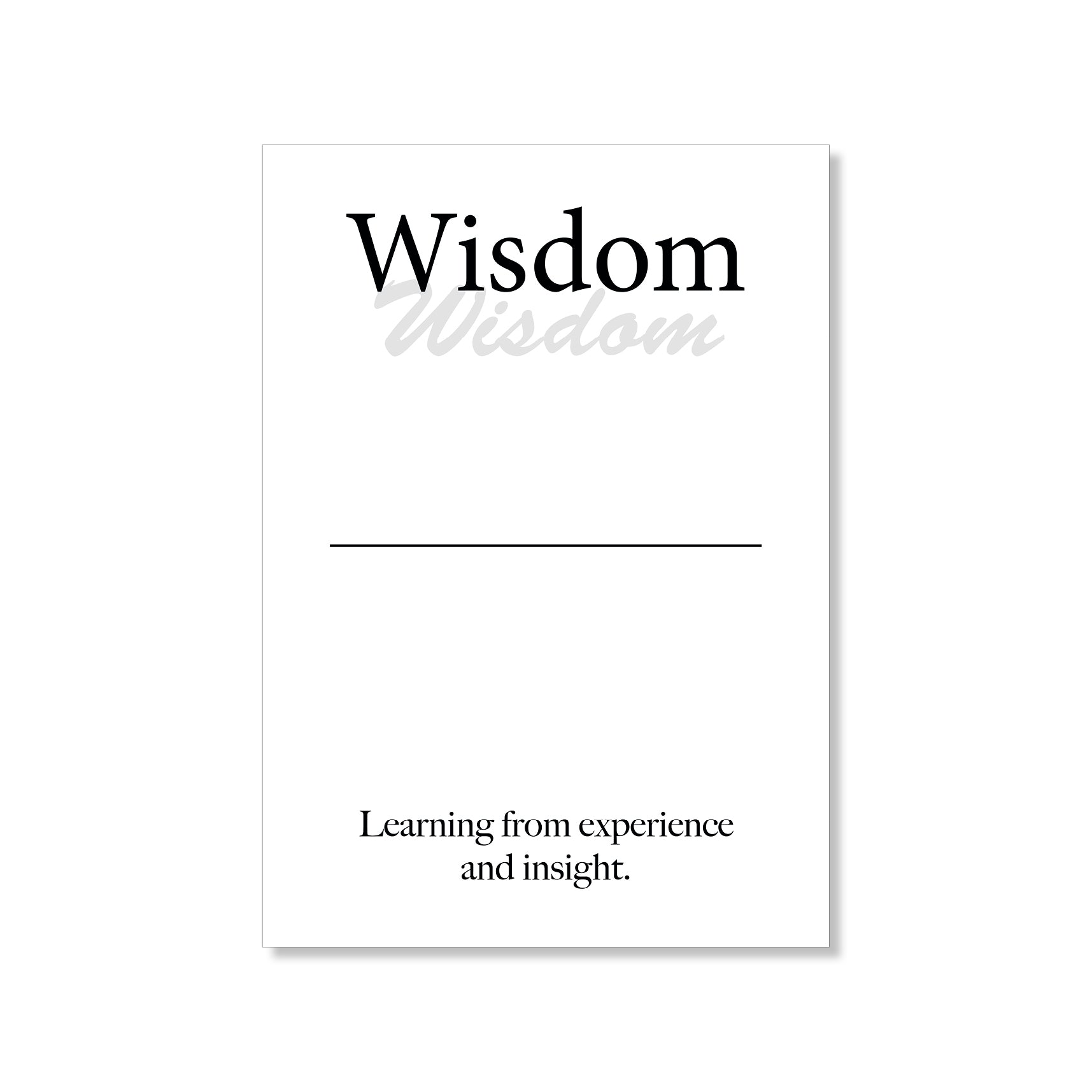 Wisdom wall art digital download – printable minimalist quote for insight and learning