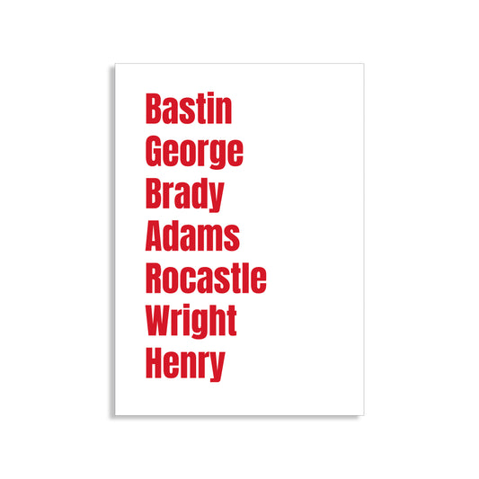 Arsenal Legends Wall Art Print featuring Bastin, Brady, Adams, Rocastle, Wright, and Henry – Digital Download PDF Football Home Decor