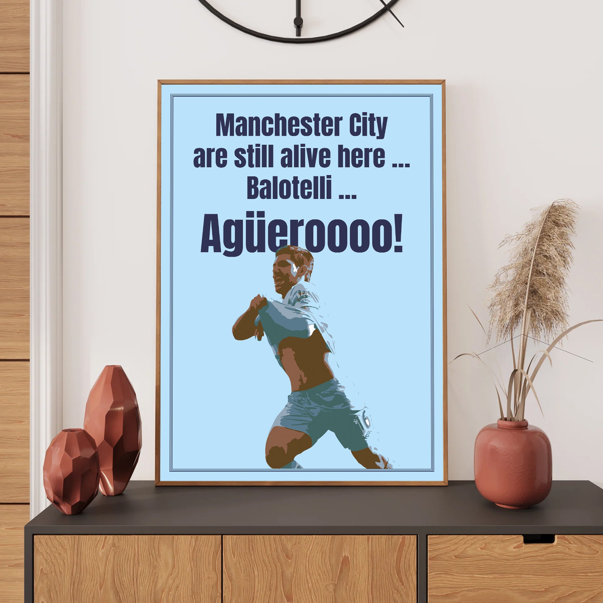 Aguero Manchester City Wall Art Print, Bedroom