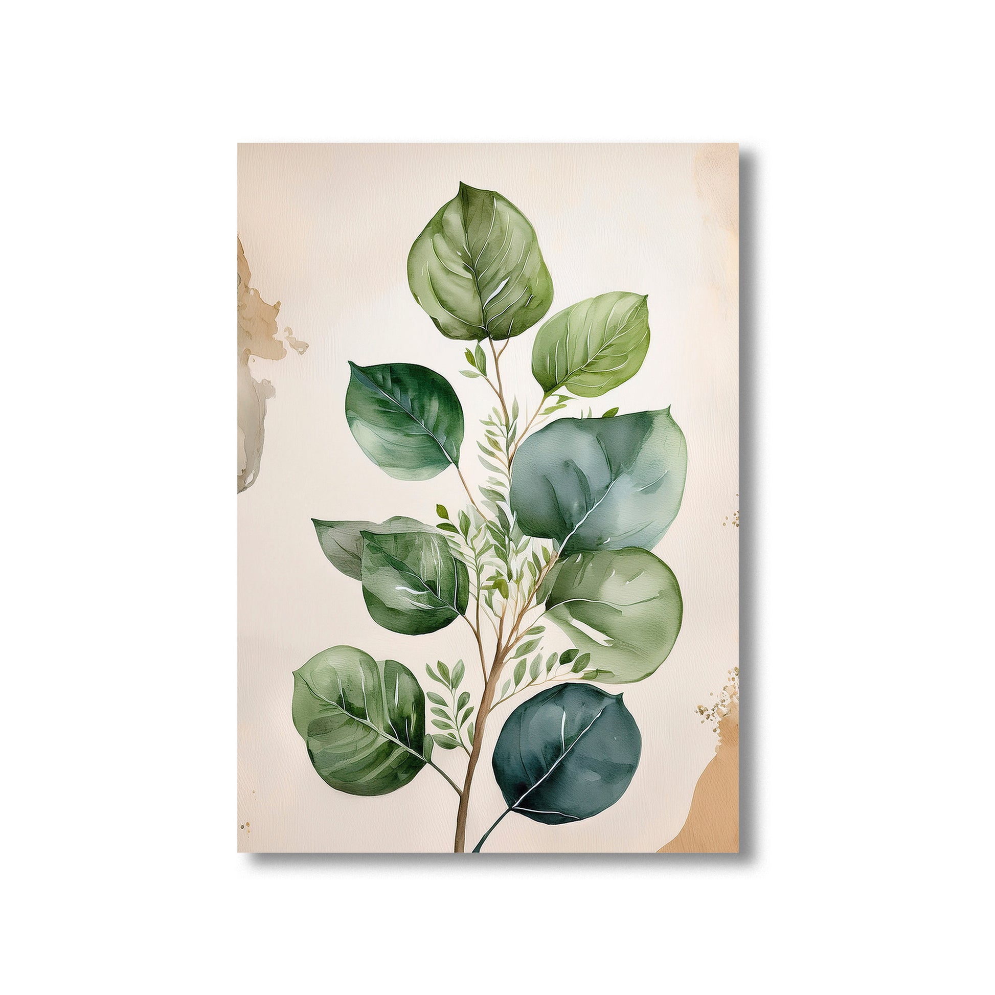 Eucalyptus and Monstera Leaves Wall Art Print – Digital Download Botanical Home Decor