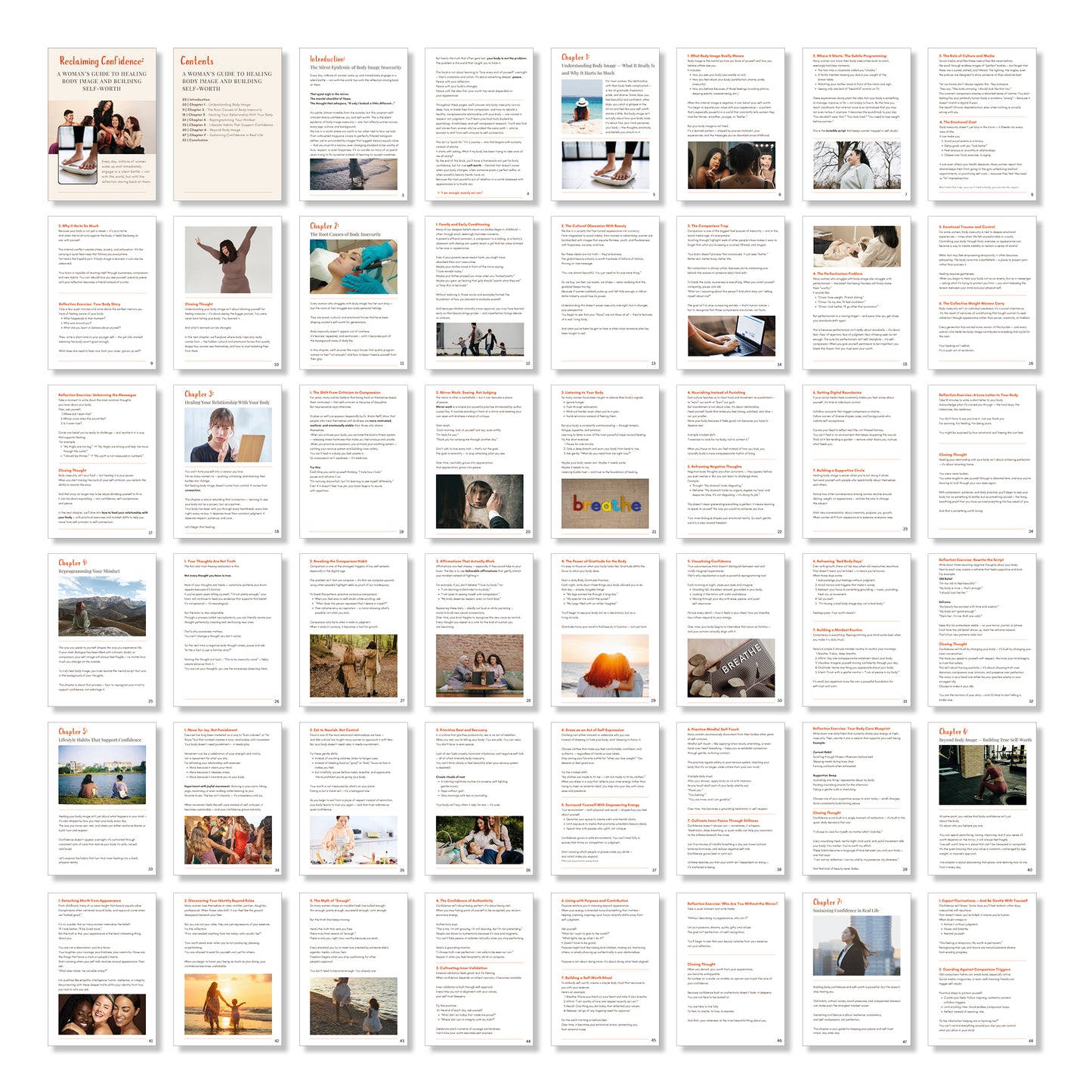 “Body Confidence and Self-Worth for Women eBook Cover — Self-Love, Mindset, and Body Image Healing Guide for Women”