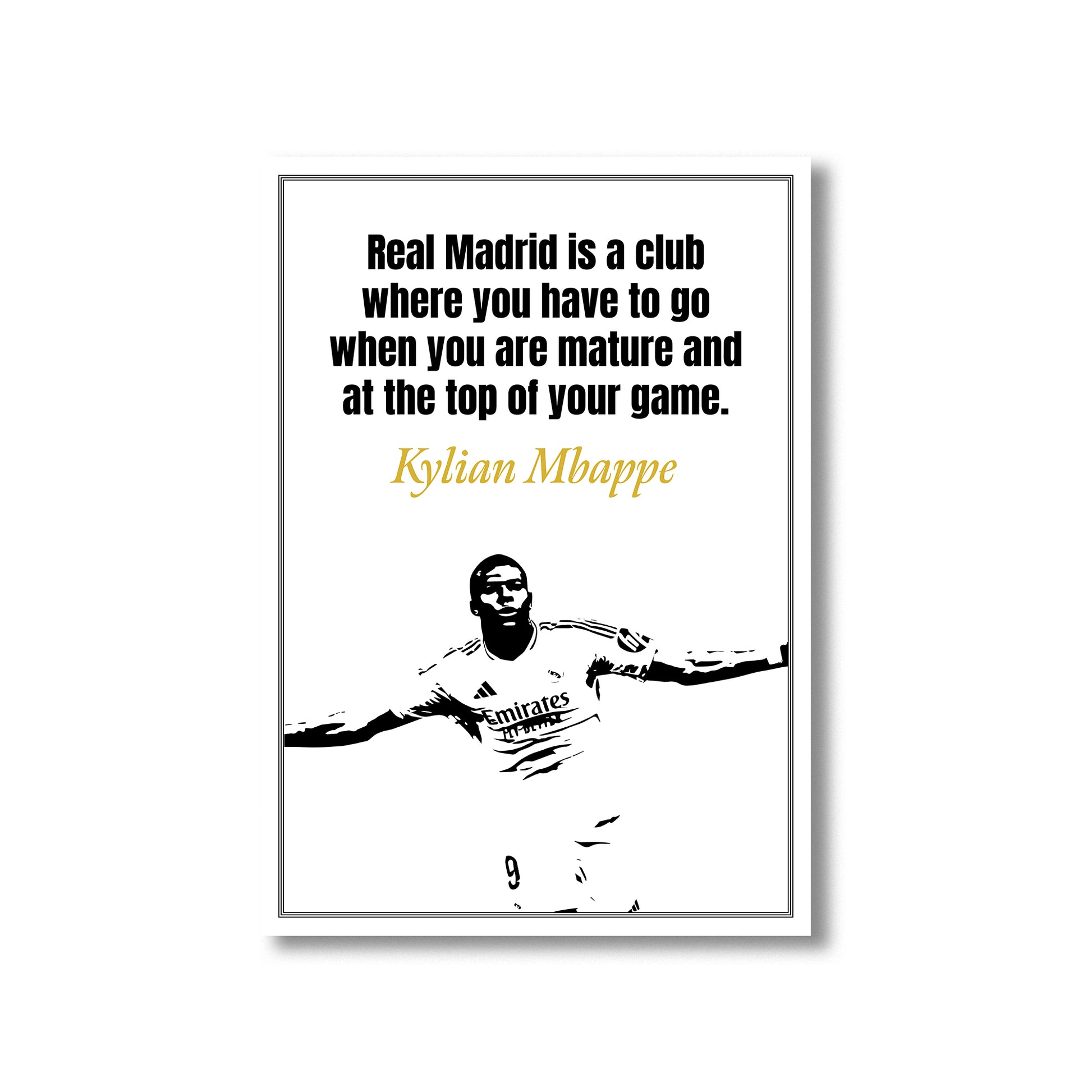 Mbappe Real Madrid Wall Art Print, Product