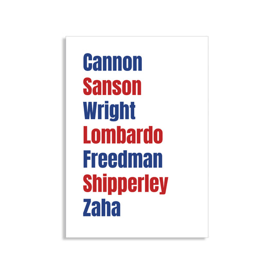Crystal Palace Legends Wall Art Print featuring Cannon, Sanson, Wright, Lombardo, Freedman, Shipperley, and Zaha – Digital Download PDF Football Home Decor